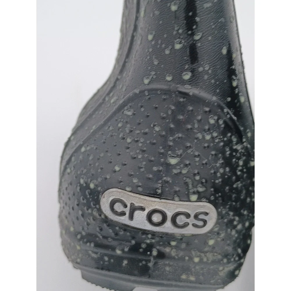Crocs Kids Handle It Rain Boot Black J1 Waterproof Pull-On Boots